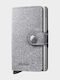 Miniwallet Glitter Small Leather Women's Wallet Classic with RFID Glitter Silver
