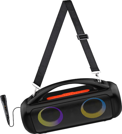 Media-Tech Boxă Karaoke Cu Microfon Cu Fir Și Efecte De Iluminare Audio Pro MT3184 Negru