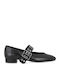 Δερμάτινες Γυναικείες Μπαλαρίνες σε Μαύρο Χρώμα