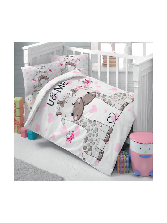 Beauty Home Baby Sheets Set Crib Cotton Pink Multicolored 100x150cm 4pcs