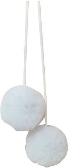 Baby Star Pom Pom Handwerk Weiß mit Durchmesser 70mm Set 2Stück