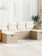 Corner Outdoor Sofa Rattan with Chest and Cushions 55x55x69cm