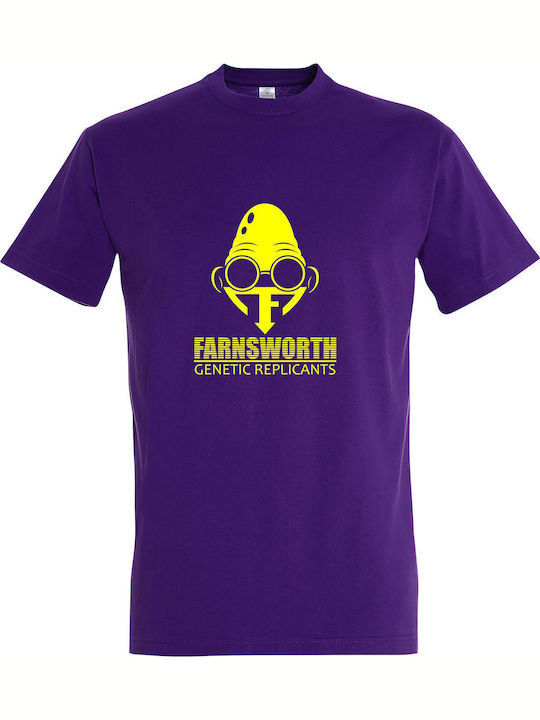 Futurama Farnsworth Genetic Replicants T-shirt Purple Cotton