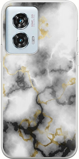 Agate Stone Black White Motorola Edge 50 Fusion 5g Flexible TPU Transparent Silicone