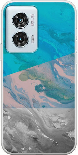 Carcasă flexibilă din silicon transparent cu model marmorat pentru Motorola Edge 50 Fusion 5G