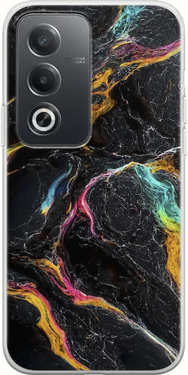 Carcasă flexibilă din silicon TPU transparent cu model marmură colorată pentru Oppo A80 5G