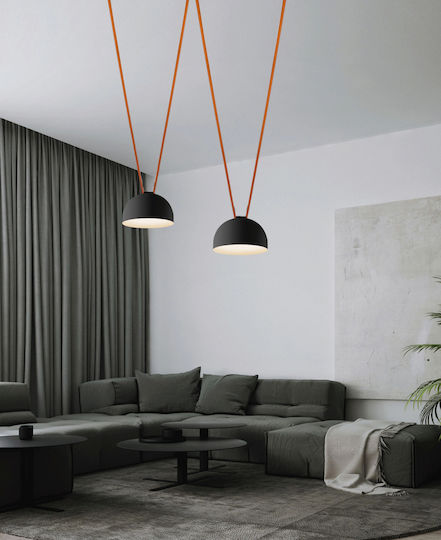 Sun Light Κρεμαστό Φωτιστικό Μαύρο LED με Ρυθμιζόμενο Λευκό Φως Καμπάνα 30x30x16.5εκ.