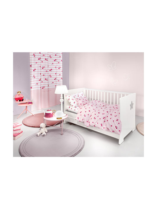 Guy Laroche Cherries Seturi de cearșafuri pentru bebeluși Pentru Patut Bumbac Cireșe Roz 115x170buc 3buc