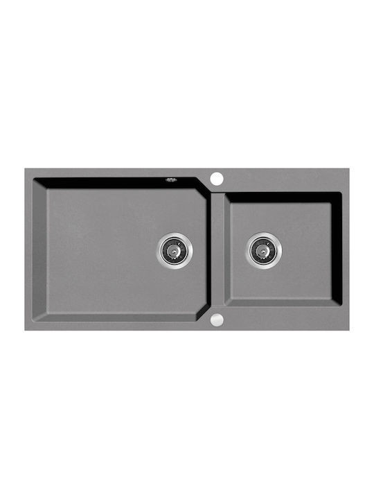 Laveo Drop-In Sink Synthetic Granite W97.5xD50cm Gray
