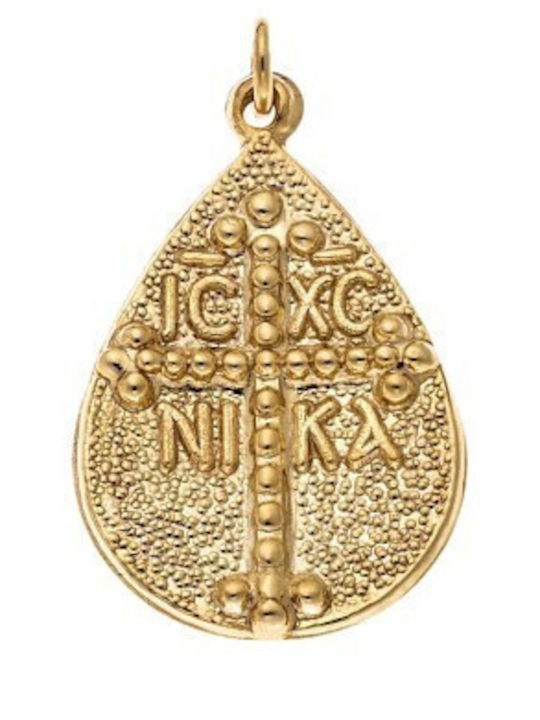 Senza Charm Φυλαχτό Κωνσταντινάτο Δάκρυ από Επιχρυσωμένο Ασήμι