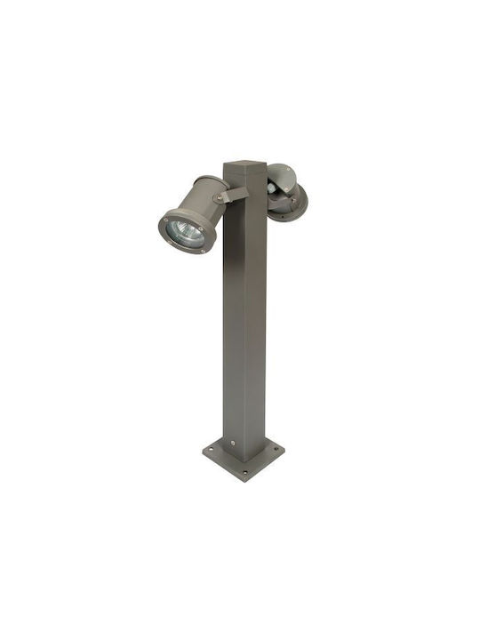 KT Lighting Φωτιστικό Κολωνάκι Εξωτερικού Χώρου για Ντουί GU10 Γκρι