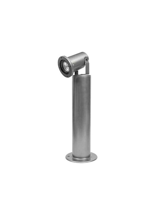 KT Lighting Outdoor Floor Lamp Small Post LED 4W with Warm White Light Silver