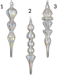 Glasartiges Transparentes Weihnachtsbaumschmuck 3.8x18cm Plan 1