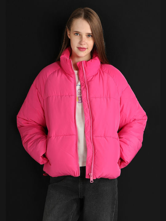 Colin's Κοντό Γυναικείο Μπουφάν για Χειμώνα Pink