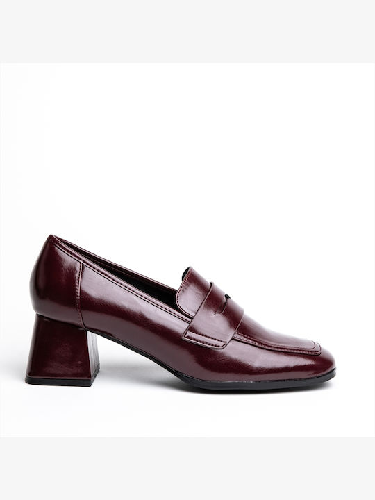 Patent Leather Burgundy Medium Heels