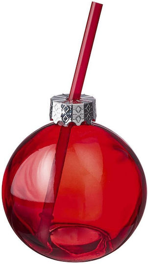 Butlers Ποτήρι Γυάλινο Κόκκινο με Καλαμάκι 400ml