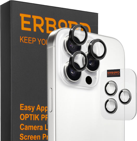 Erbord Kameraobjektiv Schwarz für (iPhone 16 Pro, iPhone 16 Pro Max)
