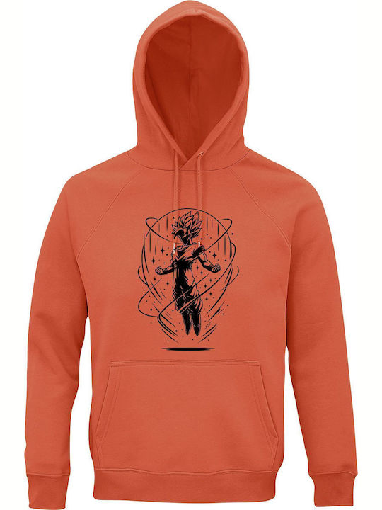 Παιδικό Φούτερ με Κουκούλα και Τσέπες Orange Dragon Ball Z Power Up Dragonball