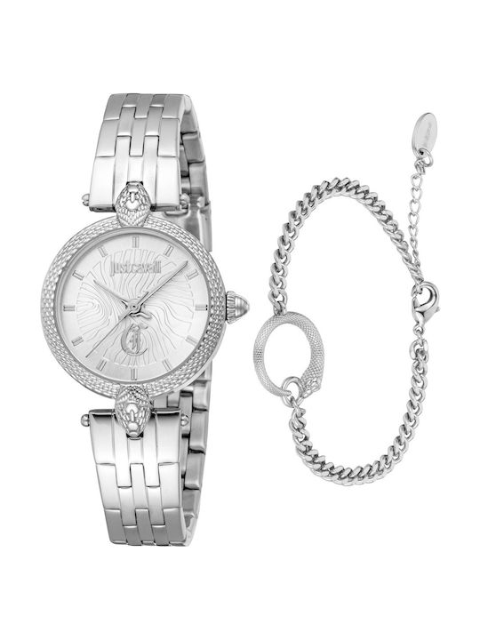 Just Cavalli Damen Uhr mit Silber Metallarmband