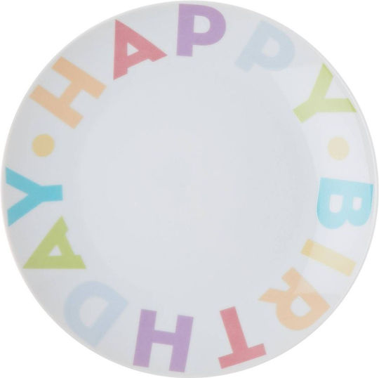Butlers Happy Birthday Farfurie joasă din Porțelan Alb cu Diametru 20.3cm