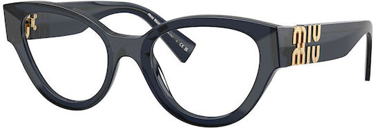 Miu Miu Women's Acetate Cat Eye Black Prescription Eyeglass Frame MU 01VV 08Q1O1