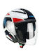 CGM 136G White/Blue Motorcycle Helmet Jet ECE 22.06 1450gr with Sunvisor
