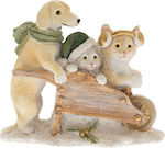 Beige Polyresin Animal Cart 13x6x11cm