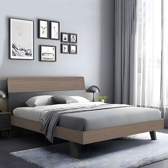 Vanity Κρεβάτι Υπέρδιπλο για Στρώμα 160x200cm Sonoma Oak-grey