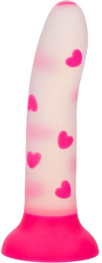 Calexotics Glow In Dark Реалистично дилдо Със смукателна чашка Розов 15.25см
