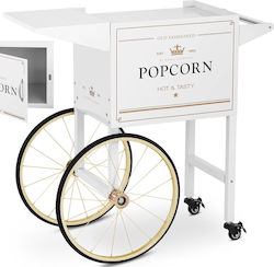 Retro Popcorn Machine Base Cart Cabinet 51 x 37 Cm White Gold