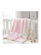 Soft Touch Κουβέρτα Αγκαλιάς & Λίκνου Πλεκτή Λευκή White And Pink 75x90εκ.