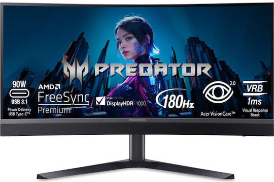 Acer Predator X34 V3 Ultrawide VA HDR Curved Gaming Monitor 34" 3440x1400 180Hz