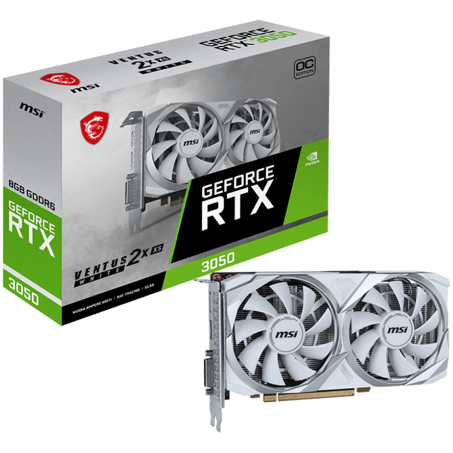 MSI GeForce RTX 3050 8GB GDDR6 Ventus 2X XS OC White Κάρτα Γραφικών