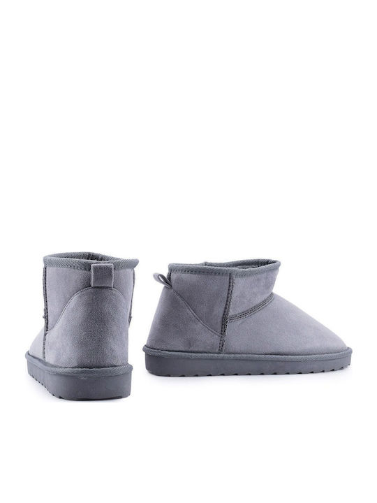 Women's Ankle Boots with Fur Gray