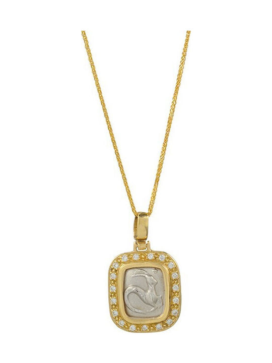 Charm Tierkreiszeichen aus Gold 14K mit Zirkon