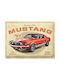 Nostalgic Art 3D Decorative Sign Ford Mustang - GT 1967 Red Handmade Beige Metallic 40x30cm
