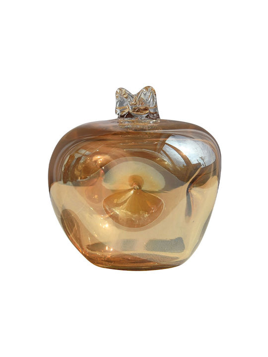 Marhome Επιτραπέζιο Γούρι Ρόδι Καφέ από Γυαλί 12x12.5cm