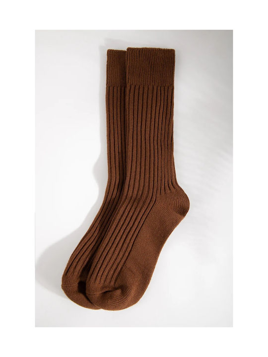 24 Colours Women's Socks Brown