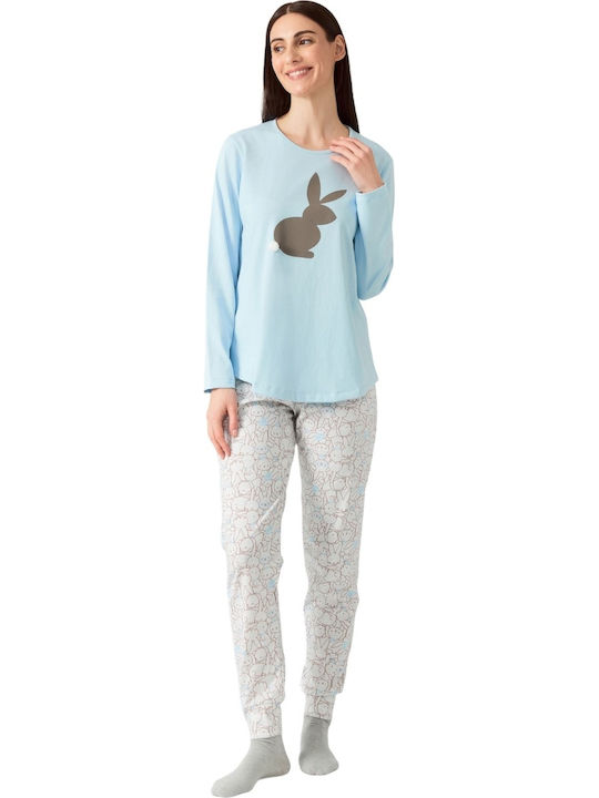 Minerva Winter Women's Pyjama Set Sky Blue Allo...