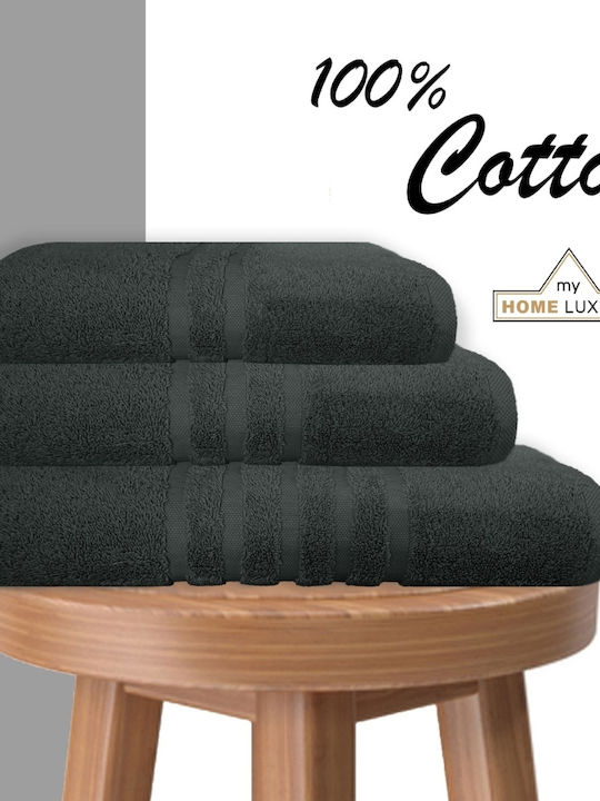 My Home Luxury Facecloth 50x90cm Black Weight 600gr/m²