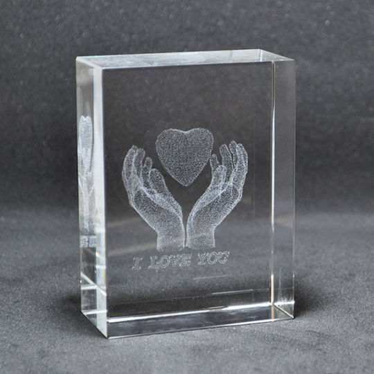 Dekorativer Kristall "Ich liebe dich" 6x3x8cm Pol 5112191