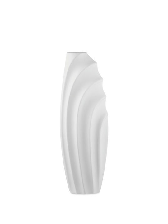 Fankon Flowers Διακοσμητικό Βάζο Κεραμικό Nabi Λευκό Φ14.5xΥ57cm