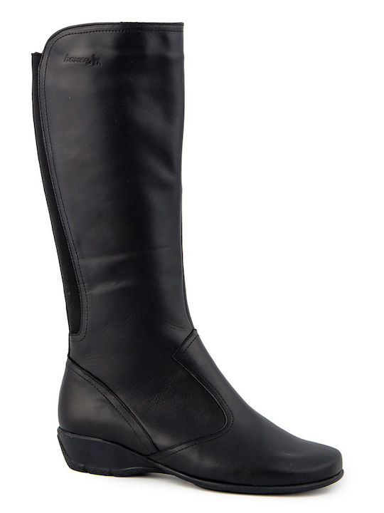 Leder Damenstiefel Schwarz
