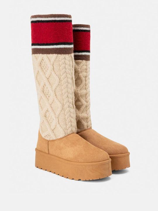 Bozikis Wildleder Damenstiefel mit mittlerem Ab...