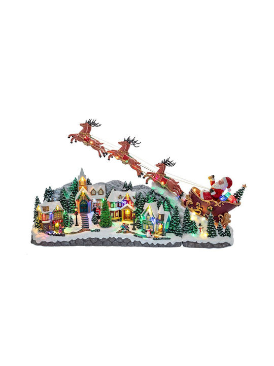 Iliadis Christmas Illuminated Decorative Village with Electric with Music and Movement 97.5x47x25.5cm.