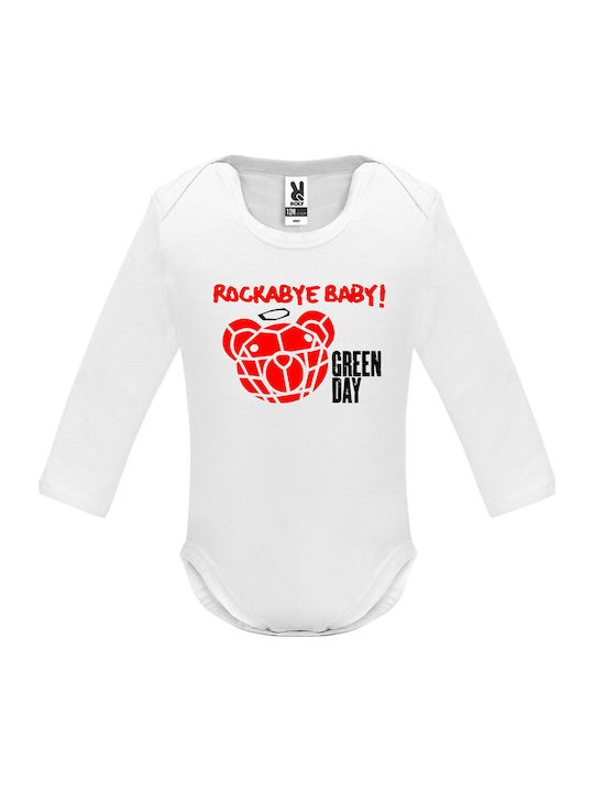 kirikoko Rockabye Baby Green Day Κορμάκι White