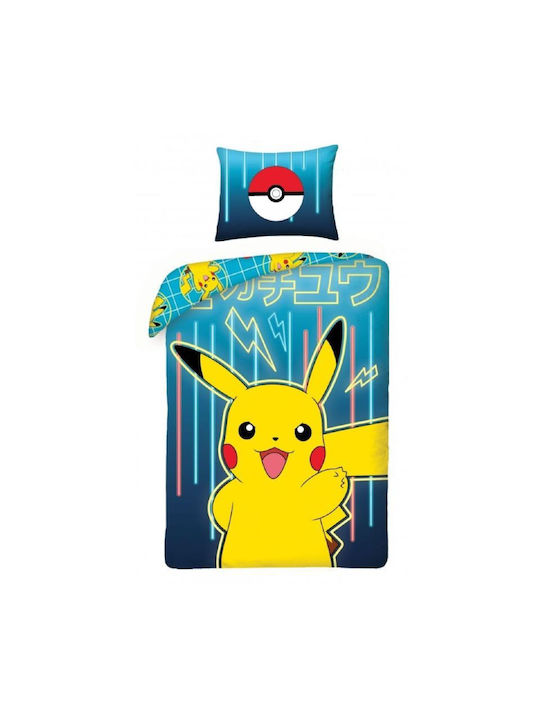 Pokemon Σετ Παιδική Παπλωματοθήκη Μονή Πολύχρωμη