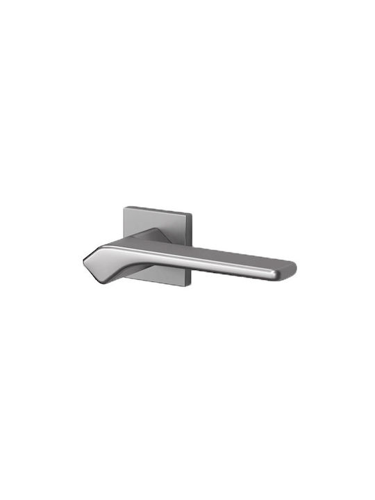 Deco Ceramica Πόμολο Μεσόπορτας με Ροζέτα Ζεύγος με Επιστόμιο Νίκελ Ματ