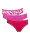Βαμβακερά Femei Slip 3Pack cu Dantelă Colorful