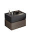 Bedside Table Vanity Wooden Gray 60x40x45cm E7351,1